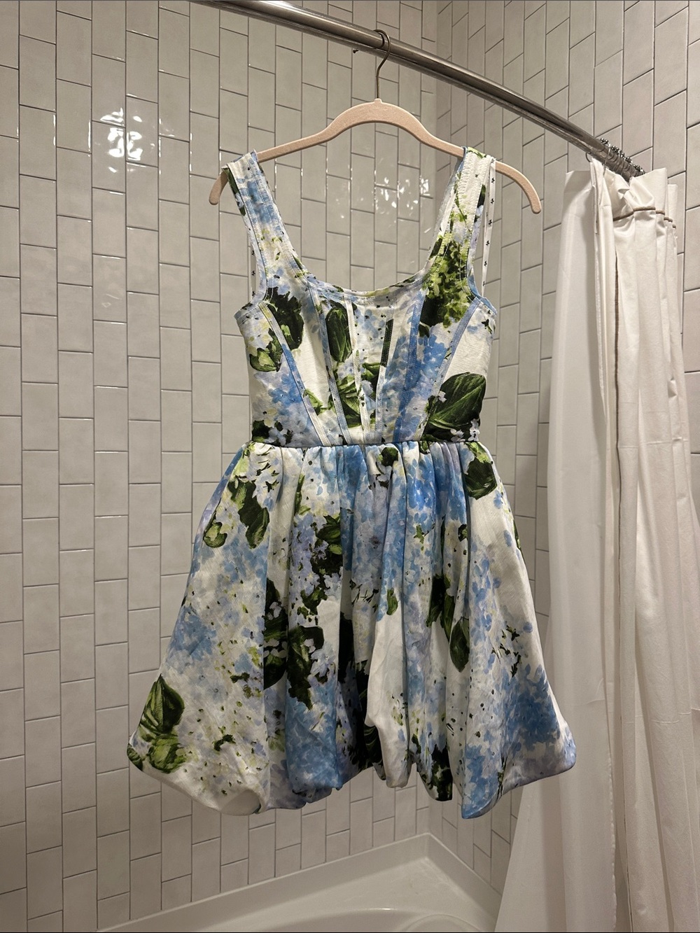 Aje hydrangea print bubble dress (US 0, AUS 4)